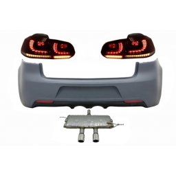 Bara spate VW Golf 6 VI R20 Look cu stopuri LED fumurii si evacuare completa