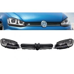 Set faruri LED 3D cu semnal dinamic si grila R Design pentru VW Golf 7