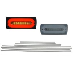 Stopuri LED fumurii cu bandouri aluminiu mat pentru Mercedes G-Class W463