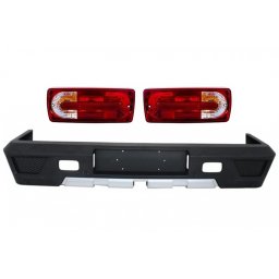Bara spate Mercedes G-Class W463 cu stopuri rosu cristal, design G63 G65