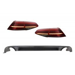 Difuzor bara spate cu stopuri LED pentru VW Golf 7.5 Facelift GTI Look