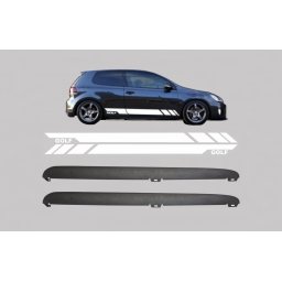 Praguri laterale VW Golf 6 2008-2014 GTI Design cu stickere albe