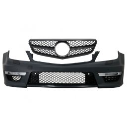 Bara fata Mercedes C-Class W204 Facelift C63 Sport cu grila negru lucios