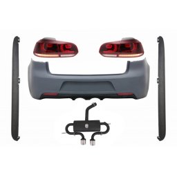 Pachet exterior VW Golf 6 (2008-2013) R20 Look cu stopuri LED si evacuare