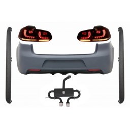 Pachet exterior VW Golf 6 VI R20 Look cu stopuri Full LED si evacuare