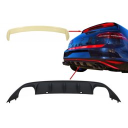 Difuzor bara spate si eleron luneta VW Golf 7 2013-2017 ABT Look