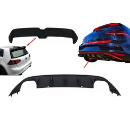 Set difuzor bara spate si eleron luneta VW Golf 7 2013-2017 ABT/GTI