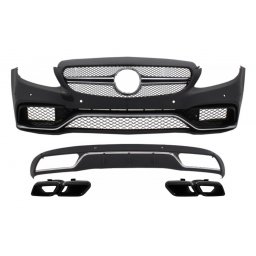 Bara fata cu difuzor si ornamente evacuare Mercedes C-Class W205/S205 C63 Design