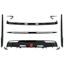 Pachet exterior complet Tesla Model 3 2023+ cu eleron si difuzor negru lucios