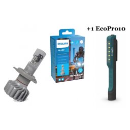 Bec LED moto Philips H4 12V 18W Ultinon Pro6000 5800K + EcoPro10