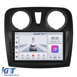 Navigatie dedicata Android pentru Dacia Logan si Sandero, 9 inch, 4GB RAM, 64GB, CarPlay