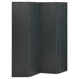 Paravan de camera cu 4 panouri, antracit, 160x180 cm, otel GartenMobel Dekor