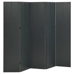 Paravan de camera cu 5 panouri, antracit, 200x180 cm, otel GartenMobel Dekor