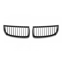 Grile radiator crom-negru pentru BMW Seria 3 E90/E91 2005-2008