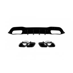 Difuzor GT63s cu capete negre pentru Mercedes GT X290 2018+, lac negru