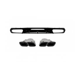 Difuzor bara spate stil CLS63 GT pentru Mercedes CLS C218 2011-2018, lac negru