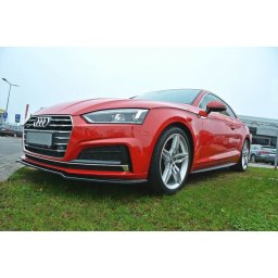 Spoiler bara fata Audi A5 F5 S-Line/S5 2016+ Maxton Design V1 lac negru
