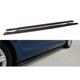 Prelungiri praguri laterale S-Line Maxton Design pentru Audi A6 C6 2004-2011, lac negru