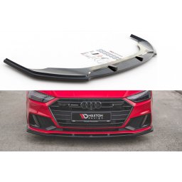 Spoiler frontal Maxton Design V2 pentru Audi A7 C8 S-Line 2018+ lac negru