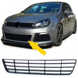 Grila radiator centrala pentru VW Golf 6 R20 2008-2012, negru lucios