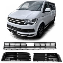 Grilaj radiator si bara fata negru lucios pentru VW T6 Multivan cu ACC 2015-2019