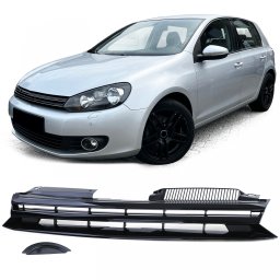 Grila radiator fara emblema, negru lucios, pentru VW Golf 6 2008-2012