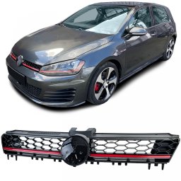 Grilaj radiator GTI cu fagure negru lucios pentru VW Golf 7 2012-2017