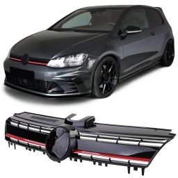 Grila radiator sport negru lucios cu detalii rosii pentru VW Golf 7 GTI