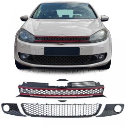 Grilaj radiator si bara tip fagure negru lucios pentru VW Golf 6