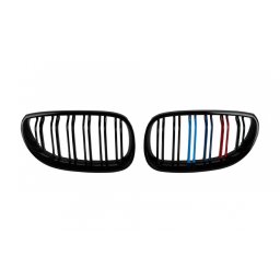 Grile radiator duble negre cu decor M pentru BMW Seria 5 E60 E61 2004-2010