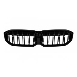 Grile duble radiator negre lucioase pentru BMW Seria 3 G20 Sedan si G21 Touring Facelift