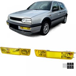 Set proiectoare ceata galbene cu semnalizare pentru VW Golf 3 si Vento