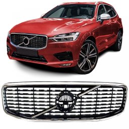 Grilaj radiator negru lucios cu cadru cromat pentru Volvo XC60 II 2017-2021