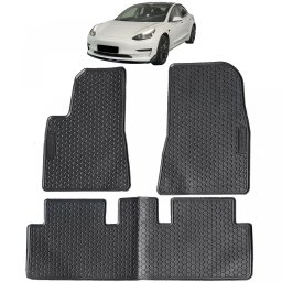 Set covorase cauciuc premium negre pentru Tesla Model 3 2017-2023