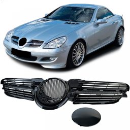 Grilaj radiator negru lucios pentru Mercedes SLK R171 2004-2007