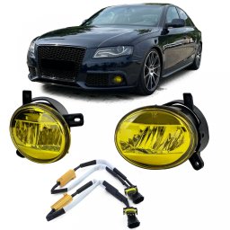 Set proiectoare ceata LED galbene pentru Audi A4 B8, A6 C6, Q5 si Seat Exeo