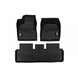 Covorase auto 2 în 1 din cauciuc pentru Tesla Model 3 2023+, 5D Race Rock, negre