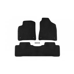 Mochete auto textile 3 straturi pentru Ssangyong Korando 2010-2019, 4 piese, negre