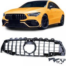 Grila radiator sport negru lucios cu crom pentru Mercedes CLA C118/X118 2019+