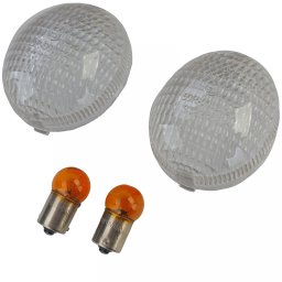 Lentile semnalizare albe moto cu becuri, pentru Yamaha DT50R si MBK X-Limit