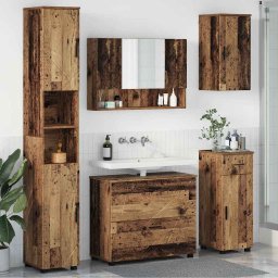 Set de mobilier pentru baie cu sertar cu raft 5 pcs Lemn Vechi GartenMobel Dekor