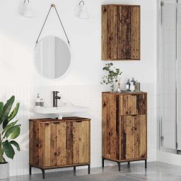 Set de mobilier pentru baie cu sertar cu raft 3 pcs Lemn Vechi GartenMobel Dekor