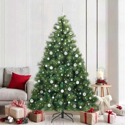 Brad de Craciun artificial cu 300 LED Verde 210 cm PE si PVC GartenMobel Dekor