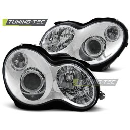 Faruri chrome cu proiector pentru Mercedes C-Class W203/S203 2000-2004