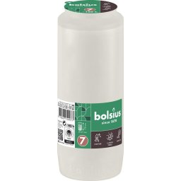 Rezerva candela Bolsius 140 ore, alba, 471 g, 67x178 mm