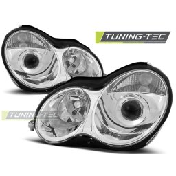 Faruri chrome cu proiector pentru Mercedes C-Class W203 2000-2004