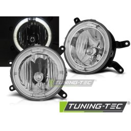 Proiectoare ceata Ford Mustang 2004-2009 cu inele halo, chrome