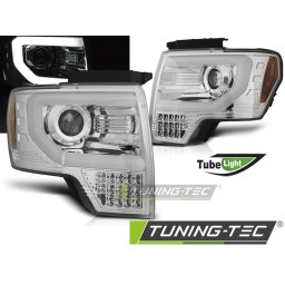 Faruri LED Chrome cu proiector pentru Ford F150 Mk12 2008-2014