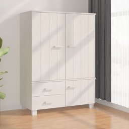 Dulap haine „HAMAR”, alb, 99x45x137 cm, lemn masiv de pin GartenMobel Dekor