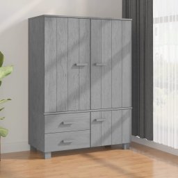 Dulap haine „HAMAR” gri închis 99x45x137 cm, lemn masiv de pin GartenMobel Dekor